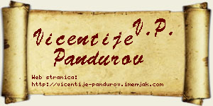 Vićentije Pandurov vizit kartica